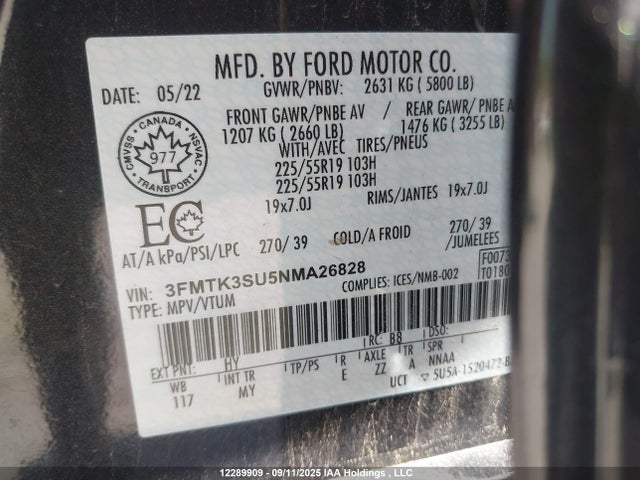 3FMTK3SU5NMA26828 Ford Mustang Mach-E