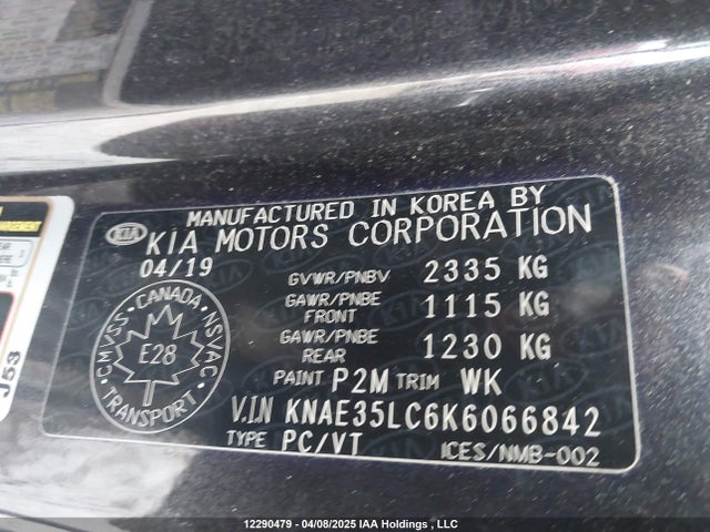 KNAE35LC6K6066842 KIA tgdi lamda ii