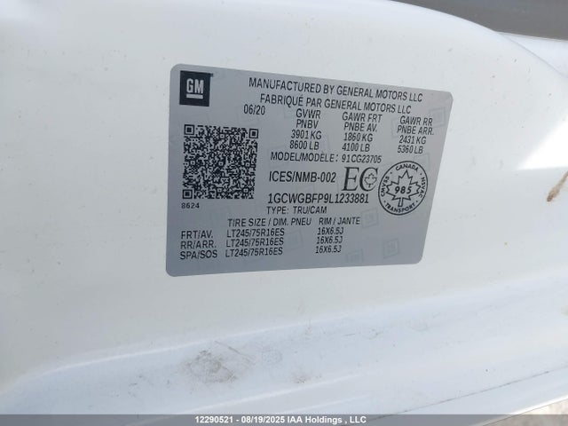 1GCWGBFP9L1233881 Chevrolet lv1 - sidi, vvt, e85 max, iron
