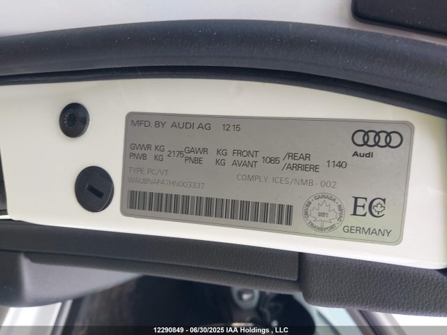 WAUBNAF47HN003337 Audi 2017