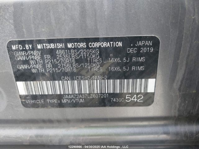 JA4AZ2A37LZ607201 Mitsubishi Outlander Es/ex/ex-l