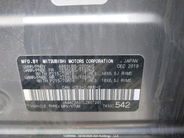 JA4AZ2A37LZ607201 Mitsubishi Outlander Es/ex/ex-l
