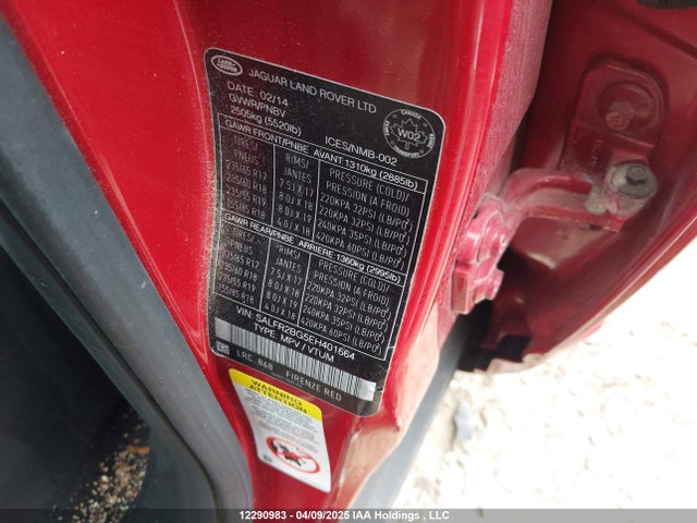 Land Rover LR2 2014 SALFR2BG5EH401664 Image 9
