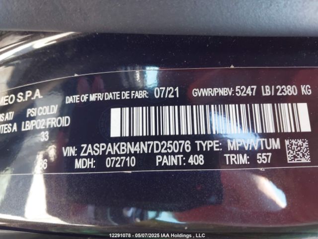 ZASPAKBN4N7D25076 Alfa Romeo Stelvio Ti/ti Sport