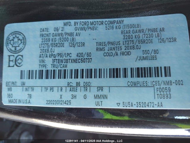 Ford 2022 2022 1FT8W3BTXNEC50737 Image 18