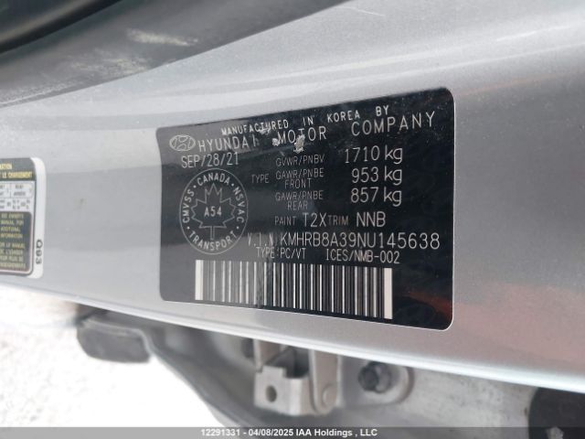KMHRB8A39NU145638 Hyundai Venue Se