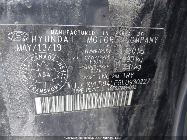 Hyundai mpi nu 2020 KMHD84LF5LU930227 Image 9