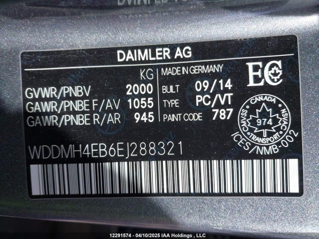 Aukcja sprzedaży 2014 Mercedes-benz B250, vin: WDDMH4EB6EJ288321, numer aukcji: 12291574