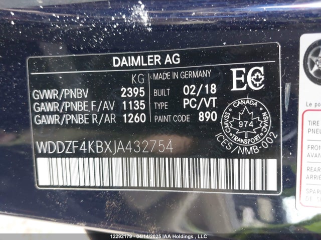 WDDZF4KBXJA432754 Mercedes-Benz m274
