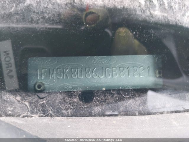 1FM5K8D86JGB81821 Ford EXPLORER XLT