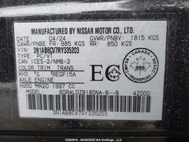 3N1AB8CV7RY335203 Nissan Sentra