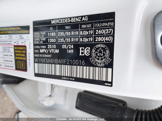 W1NKM4HB4RF210016 Mercedes-Benz m254