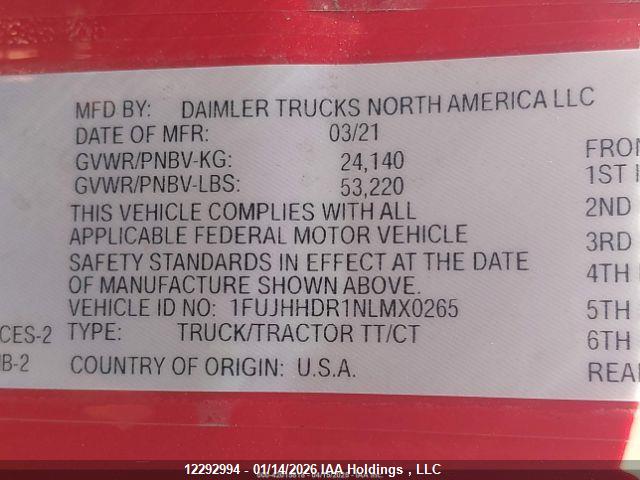 1FUJHHDR1NLMX0265 Freightliner Cascadia 126