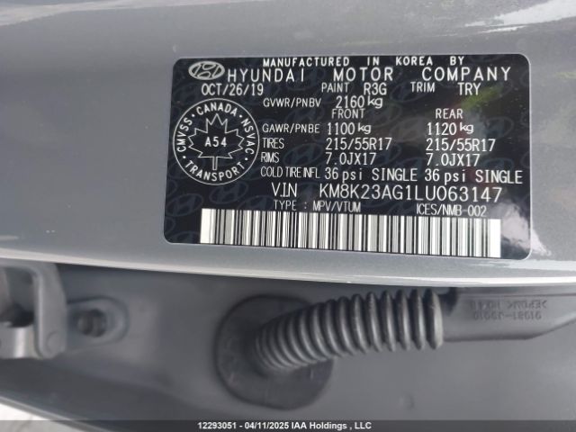 KM8K23AG1LU063147 Hyundai hmc battery + traction motor