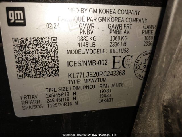 KL77LJE20RC243368 Chevrolet Trax