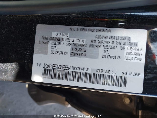 JM3KE4BE7G0685559 Mazda pe