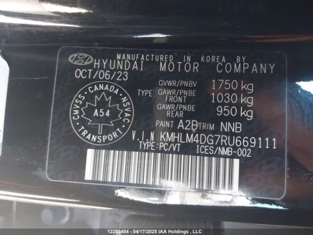 KMHLM4DG7RU669111 Hyundai mpi nu pe