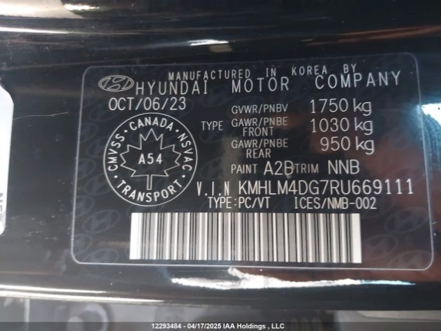 KMHLM4DG7RU669111 Hyundai mpi nu pe