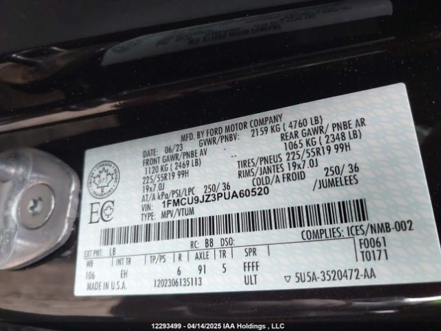 1FMCU9JZ3PUA60520 Ford Escape