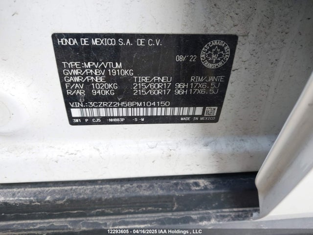 3CZRZ2H58PM104150 Honda HR-V