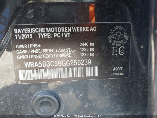 BMW 535i 2016 WBA5B3C59GG256239 Image 9