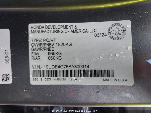 Acura l15ca 2025 19UDE4G76SA800314 Image 19
