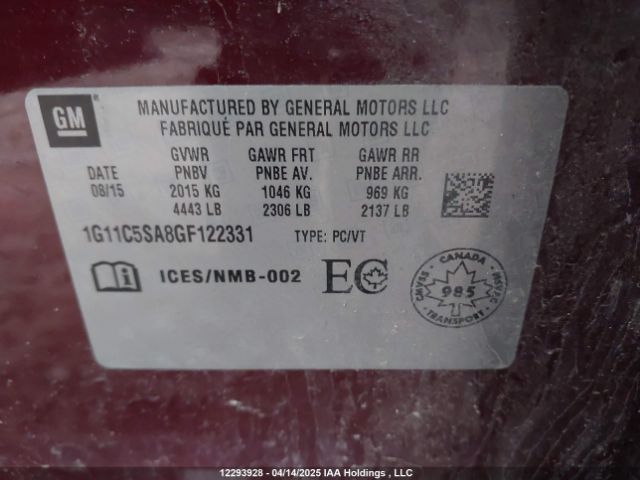 1G11C5SA8GF122331 Chevrolet Malibu Limited Lt