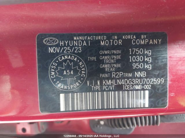 KMHLN4DG3RU702599 Hyundai Elantra Luxury