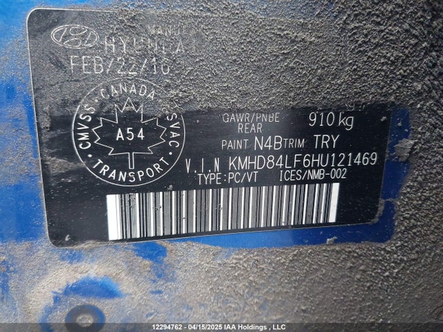 KMHD84LF6HU121469 Hyundai Elantra