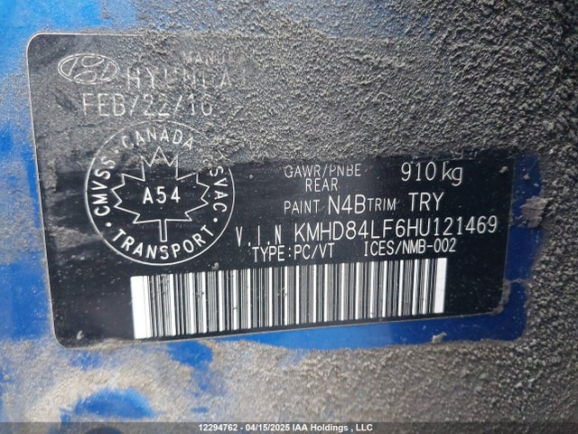 KMHD84LF6HU121469 Hyundai Elantra