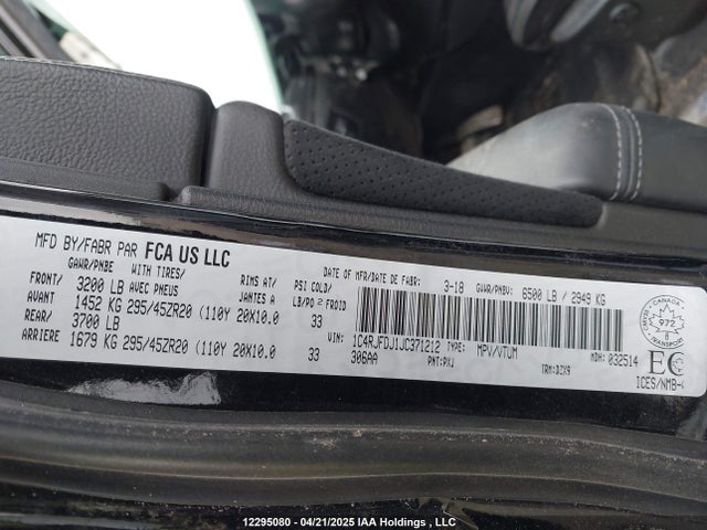 1C4RJFDJ1JC371212 Jeep 2018