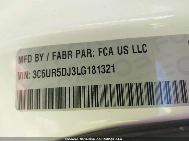 3C6UR5DJ3LG181321 RAM 2020