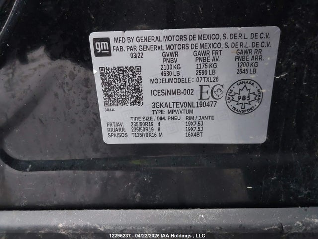 3GKALTEV0NL190477 GMC lyx