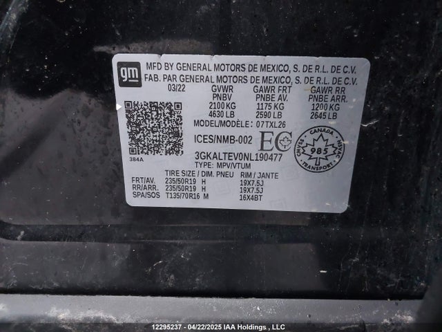 3GKALTEV0NL190477 GMC lyx