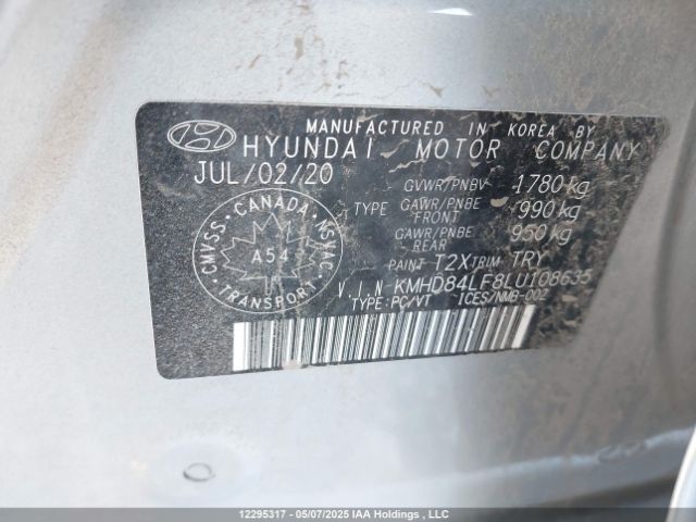 KMHD84LF8LU108635 Hyundai mpi nu