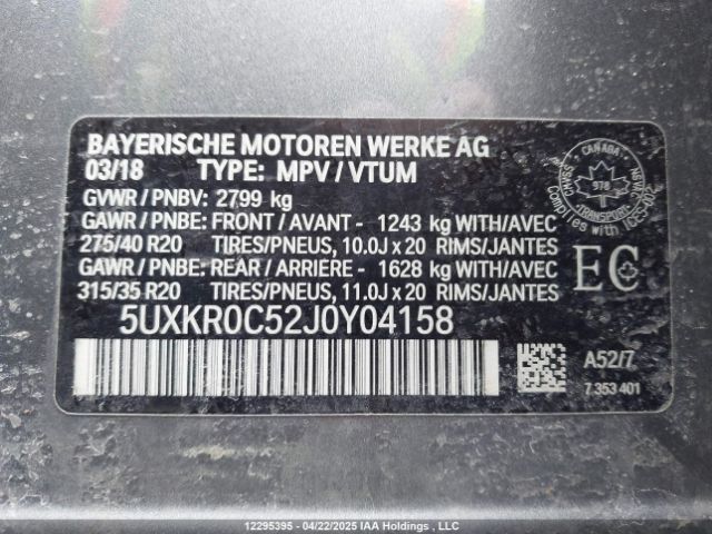 5UXKR0C52J0Y04158 BMW X5