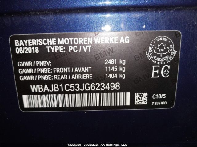 WBAJB1C53JG623498 BMW 5 Series