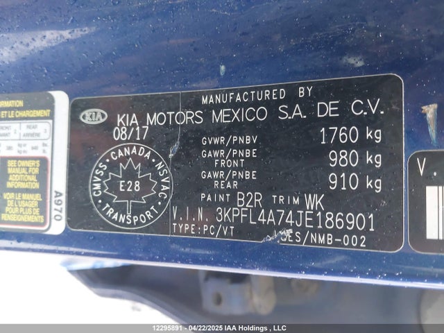 Aukcja sprzedaży 2018 Kia Forte, vin: 3KPFL4A74JE186901, numer aukcji: 12295891