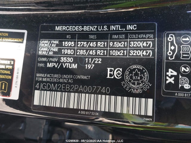 4JGDM2EB2PA007740 Mercedes-Benz ed