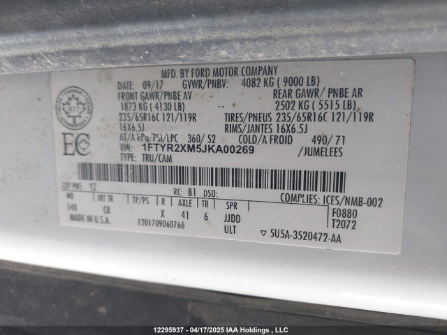 1FTYR2XM5JKA00269 Ford 2018