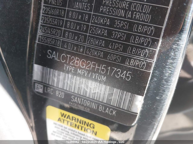 Land Rover lev3 sulev30 2015 SALCT2BG2FH517345 Image 9