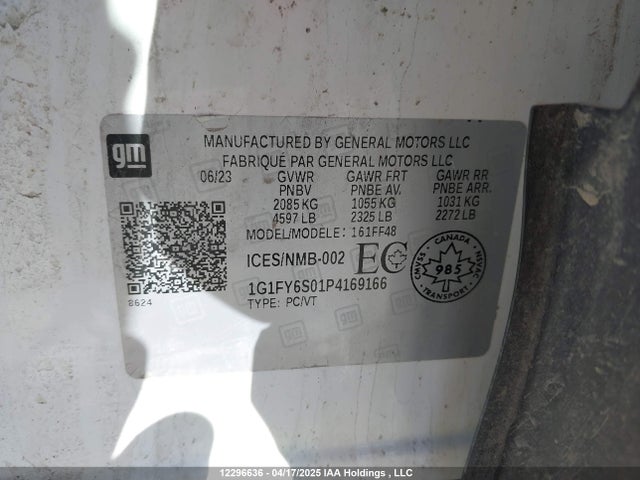 1G1FY6S01P4169166 Chevrolet Bolt Euv