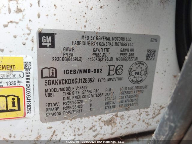5GAKVCKDXGJ128392 Buick Enclave