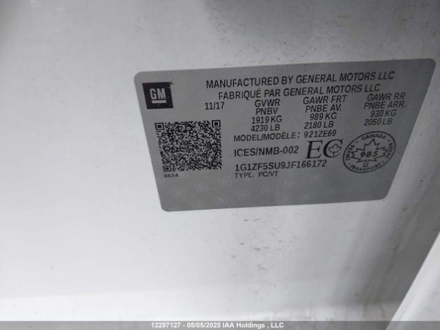 1G1ZF5SU9JF166172 Chevrolet lkn - spark ignited direct injection, variable valve timing, hybrid, fam1, gen4