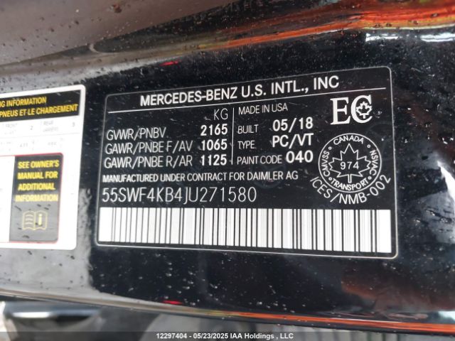 55SWF4KB4JU271580 Mercedes-Benz C 300 4matic