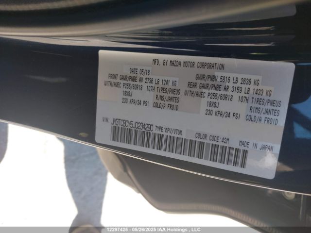 JM3TCBCY5J0234290 Mazda Cx-9 Touring