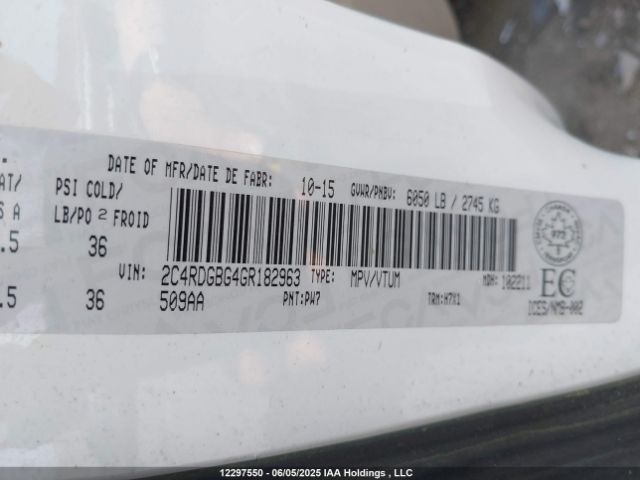 2C4RDGBG4GR182963 Dodge Grand Caravan Se/sxt