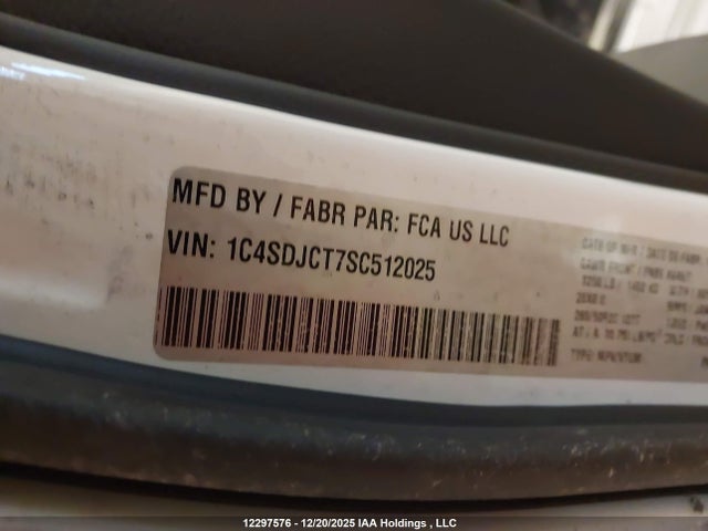 1C4SDJCT7SC512025 Dodge Durango R/t