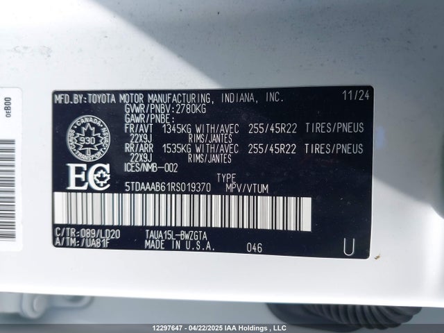 5TDAAAB61RS019370 Lexus Tx 350