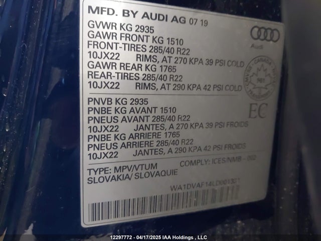 WA1DVAF14LD001331 Audi 2020